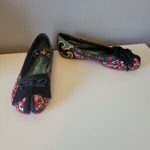 Vintage Irregular Choice Forked Toe Embroidered Flats, VGUC, Size 36
